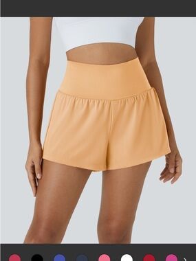 High-Waist Peach Athletic Shorts for Women